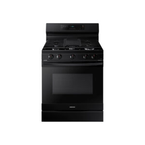 Samsung Range - 6.0 cu. ft. Smart Freestanding Gas Range with Integrated Griddle in Black