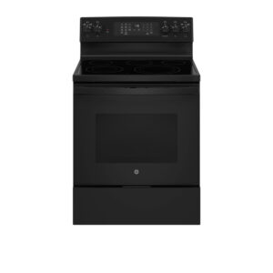 GE Range - 30" Free-Standing Electric Convection Range with No Preheat Air Fry - Black