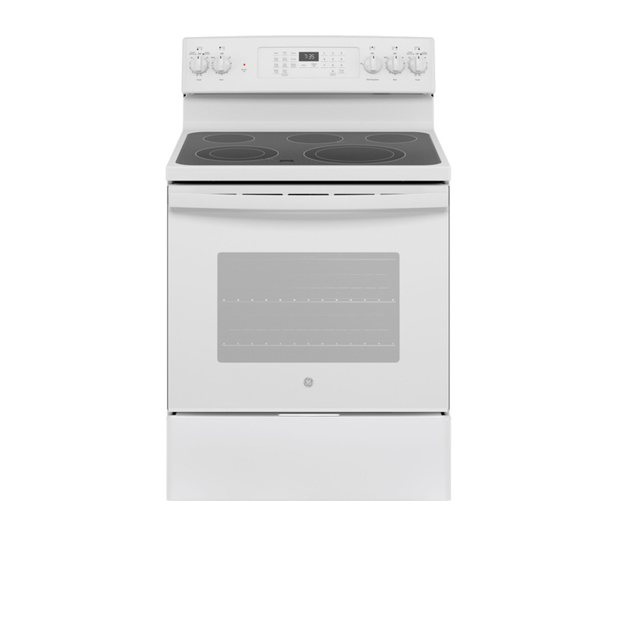 GE Range - 30" Free-Standing Electric Convection Range with No Preheat Air Fry - White